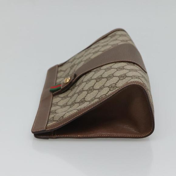 GUCCI GG Supreme Web Sherry Line Clutch Bag PVC Beige Red 156 01 033 Auth MY044 - Picture 3 of 16